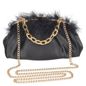 BNWT Brand New Feather Satin Convertible Soft Clutch